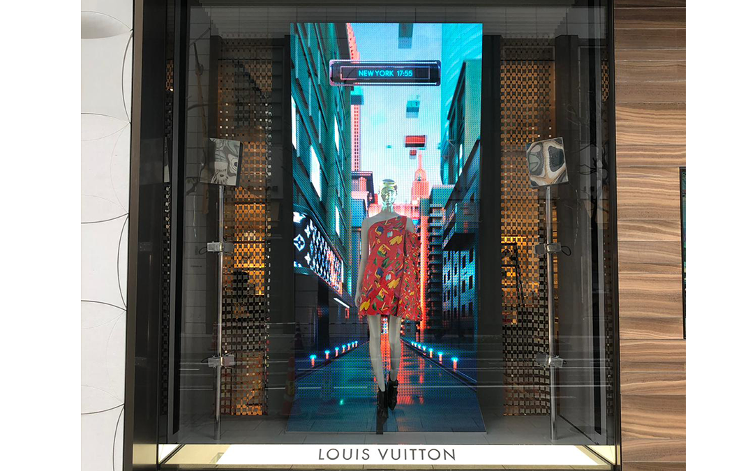 Peeking in the windows of Louis Vuitton