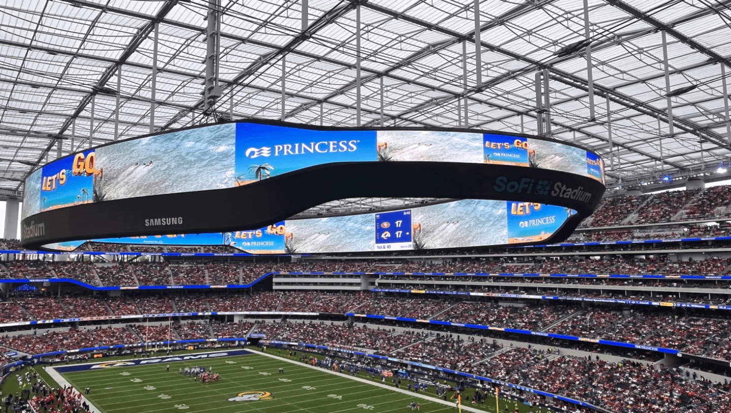 SoFi stadium snapchat AR immersive experience Disguise