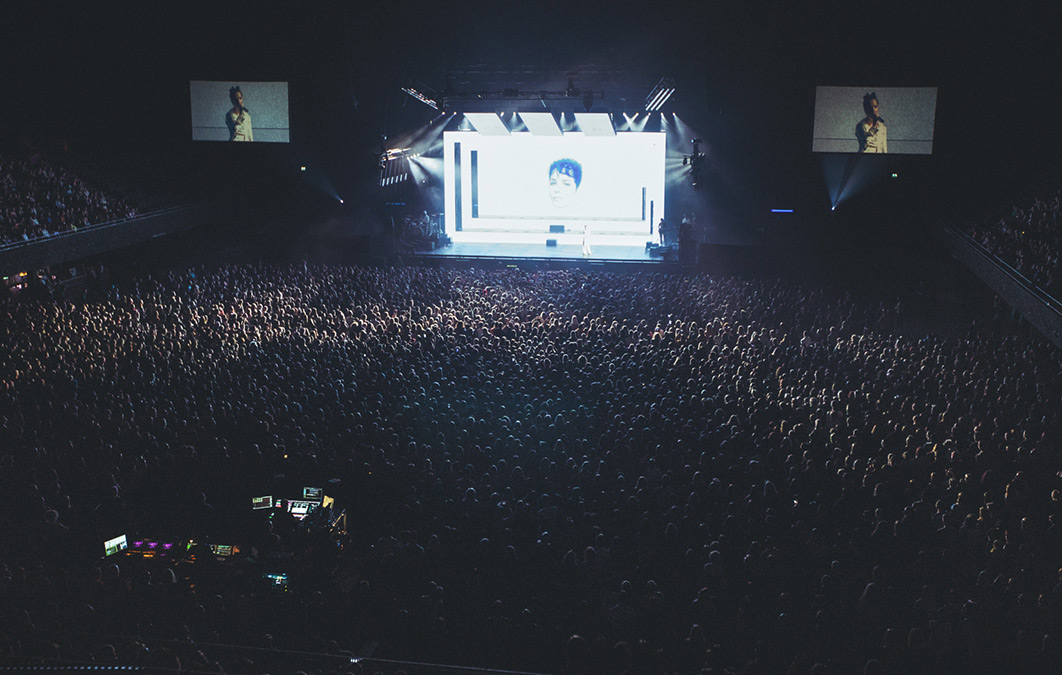 Large crowd is watching Halsey's concert