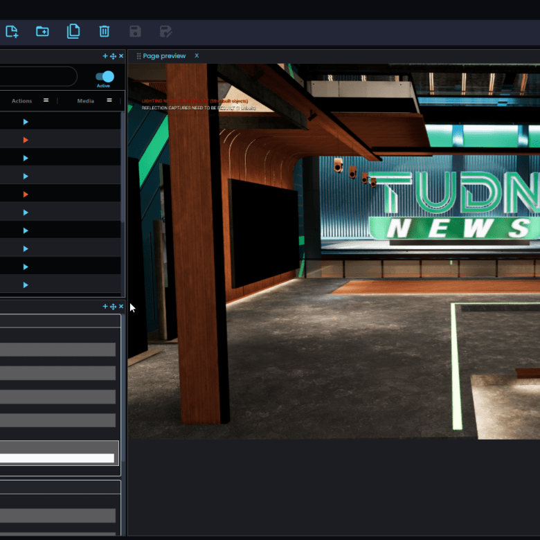 TUDN virtual studio seen through Porta display