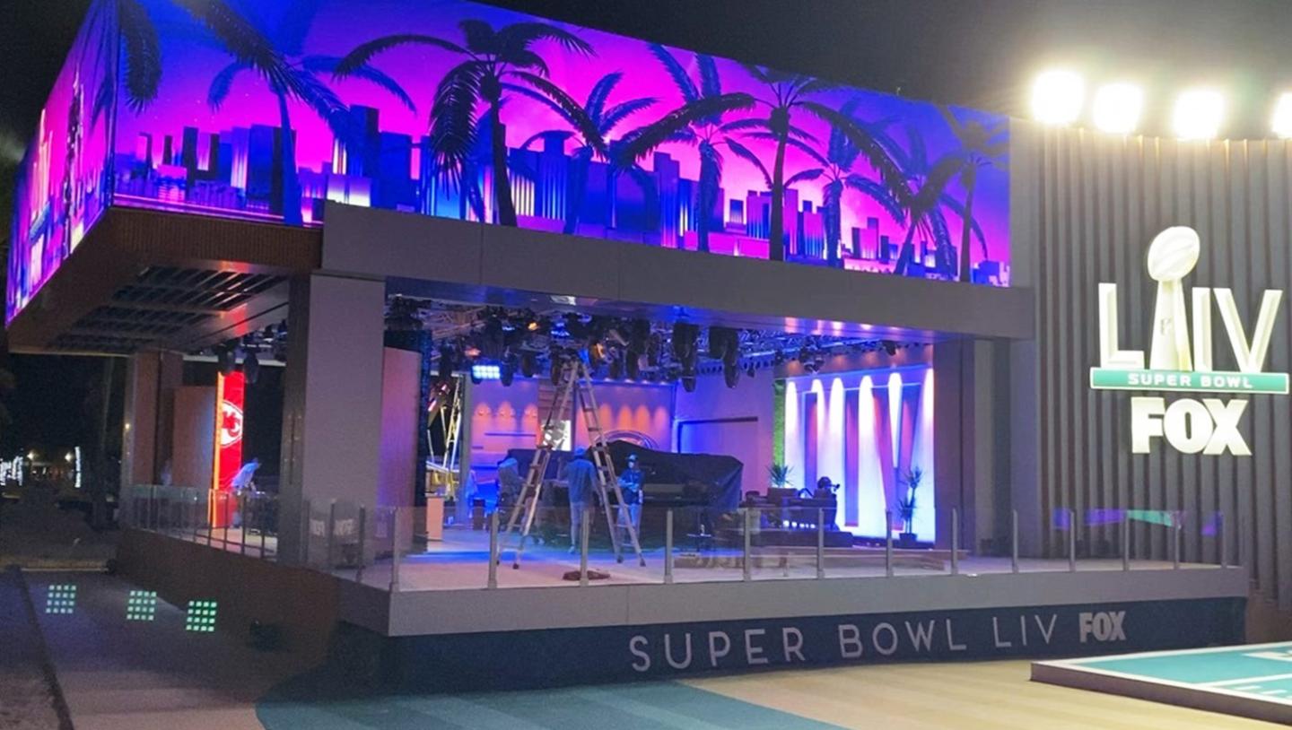 Studio set-up for Fox coverage of Super Bowl