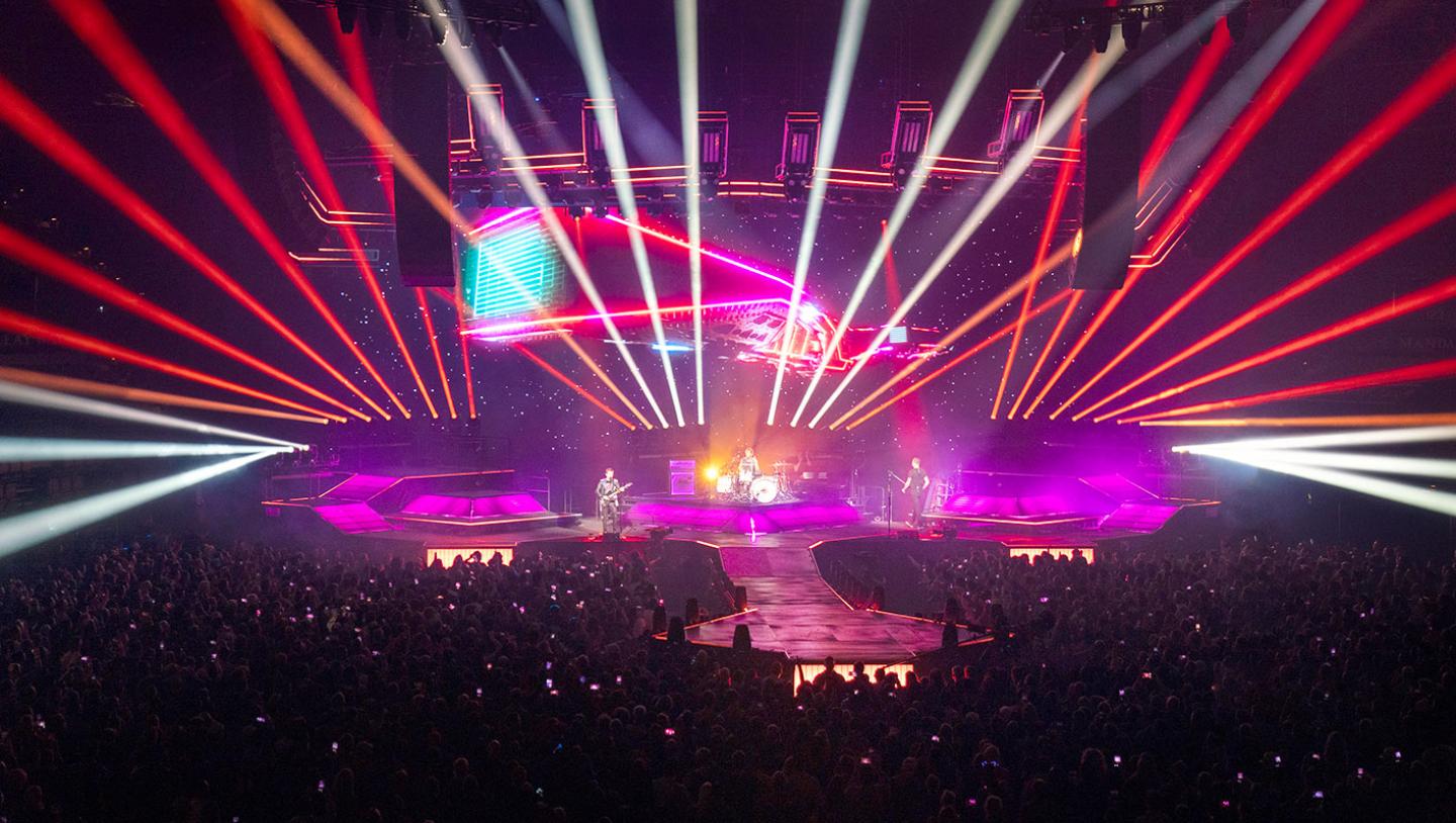 Stage show with Muse playing live